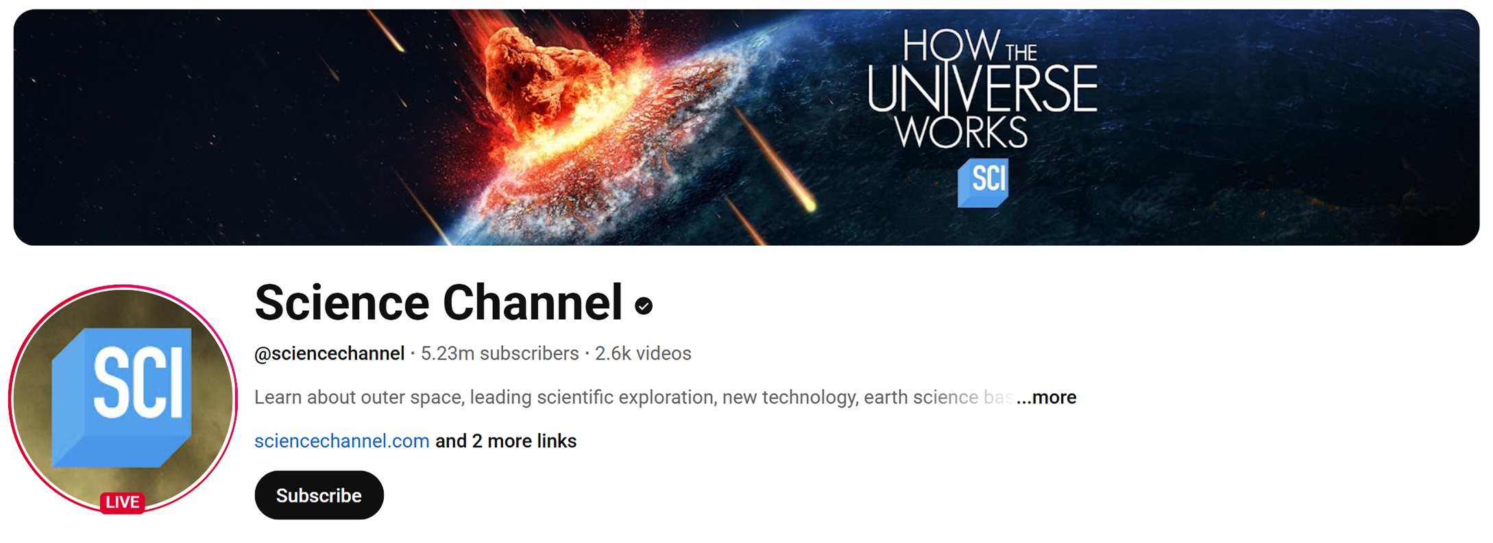 Banner from YouTube